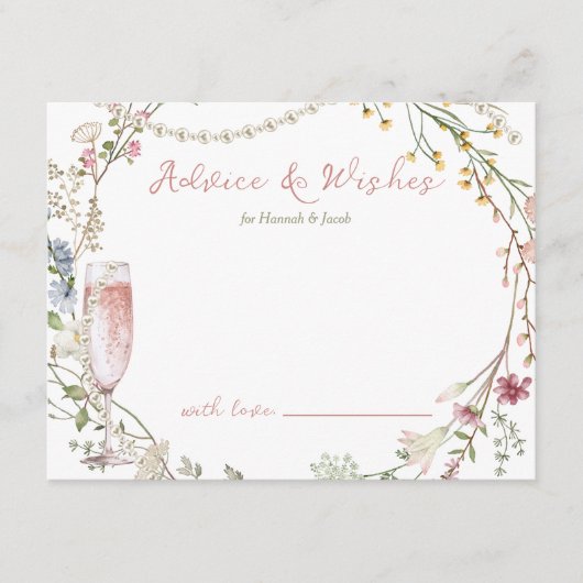Advies en wensen Pearls en Prosecco Bridal Informatiekaartje (Voorkant)