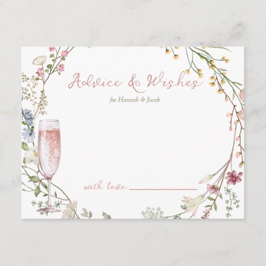 Advies en wensen Petals en Prosecco Bridal Informatiekaartje (Voorkant)