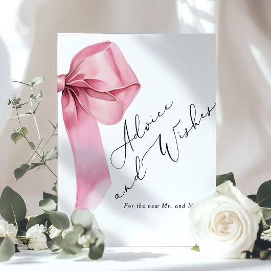Advies en wensen Pink Bow script Vrijgezellenfeest Poster