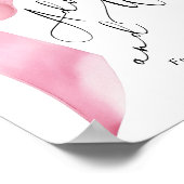 Advies en wensen Pink Bow script Vrijgezellenfeest Poster (Hoek)