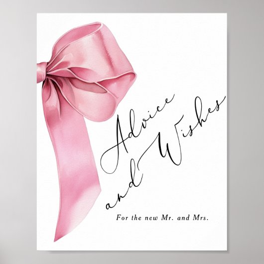 Advies en wensen Pink Bow script Vrijgezellenfeest Poster (Voorkant)