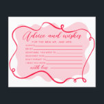 Advies en wensen retro roze en rood golvend lijst<br><div class="desc">Advies en wensen retro roze en rode golvende lijst kaart. Overeenkomende objecten beschikbaar.</div>