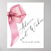 Advies en wensen Roze lint script Bruidsmeisjesfee Poster (Voorkant)
