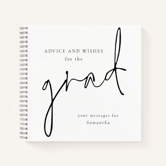 Advies en wensen voor Afstudeerder Black Text Gues Notitieboek (Voorkant)