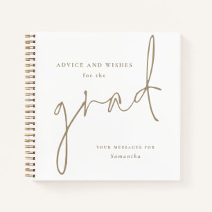 Advies en wensen voor Afstudeerder Gold Guest Book Notitieboek