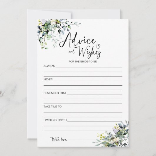 Advies en wensen voor de aanstaande bruid-Kaart Kaart (Voorkant)