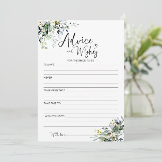 Advies en wensen voor de aanstaande bruid-Kaart Kaart (Staand voorkant)