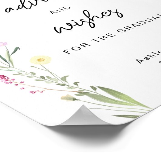Advies en wensen voor de Afstuderen Wildflower Poster (Hoek)