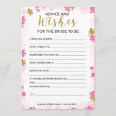 Advies en wensen voor de bride | Roze Floral (Voorkant)