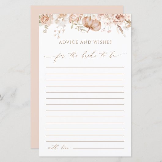 Advies en wensen voor de bruid om papieren blad te (Voorkant / Achterkant)