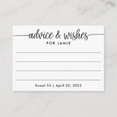 Advies en wensen voor geboortedag, Gepersonaliseer Informatiekaartje (Voorkant)
