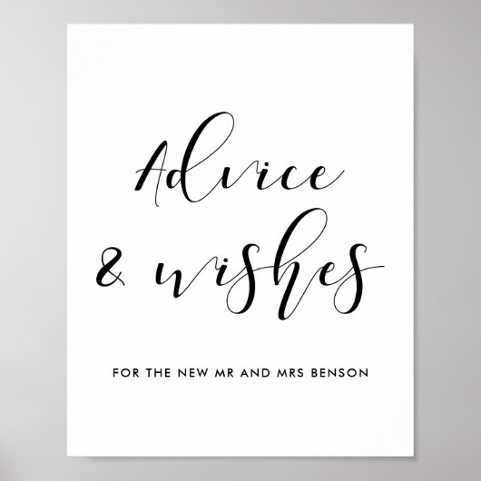 Advies en wensen voor het trouwbord voor nieuwighe poster (Voorkant)