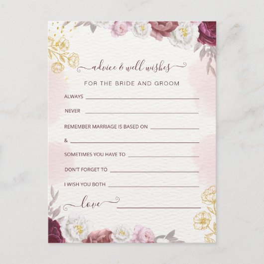 Advies en wensen voor het Vrijgezellenfeest Bride  Briefkaart (Voorkant)