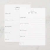 Advies en wensen voor nieuwe ouders en Baby Notitiekaartje (Voorkant / Achterkant)