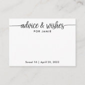 Advies en wensen voor verjaardag, Gepersonaliseerd Informatiekaartje (Voorkant)