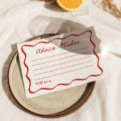 Advies en wensen Vrijgezellenfeest Spel Wavy Borde Informatiekaartje