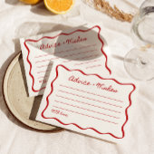 Advies en wensen Vrijgezellenfeest Spel Wavy Borde Informatiekaartje