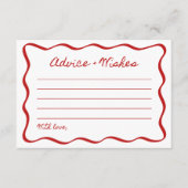 Advies en wensen Vrijgezellenfeest Spel Wavy Borde Informatiekaartje (Voorkant)