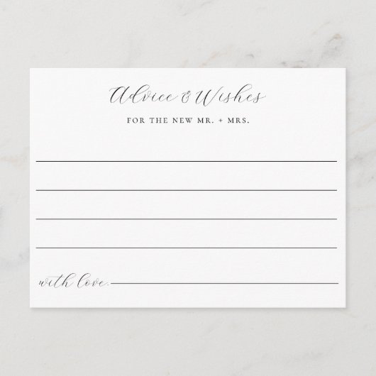 Advies en wensen Wedding Note Kaart (Voorkant)