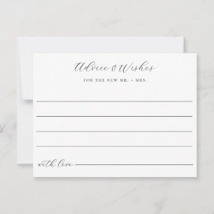 Advies en wensen Wedding Note Kaart
