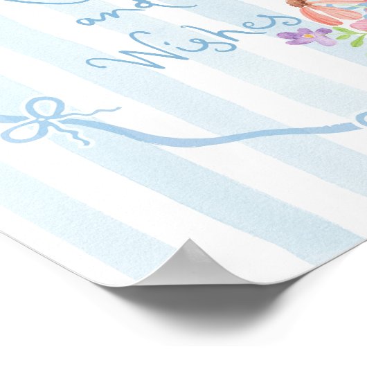 Advies en wensen Whimsical coquette Bow Blue Poster (Hoek)