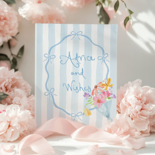 Advies en wensen Whimsical coquette Bow Blue Poster