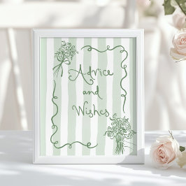 Advies en wensen Whimsical Sagge green Bridal Poster