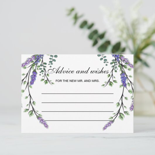 Advies en wenskaart van de lavender eucalyptus boh kaart (Staand voorkant)