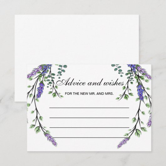 Advies en wenskaart van de lavender eucalyptus boh kaart (Voorkant / Achterkant)