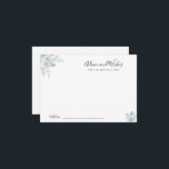advies en wenskaart voor stoffelijke blauwe bloeme bedankkaart<br><div class="desc">Een dusty blauw ontwerp met mooie waterverf bloemen. Voel vrij om de kleuren en tekstdetails te veranderen.</div>