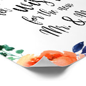 Advies en wenst Floral 8x10 bruiloft Poster (Hoek)