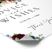 Advies en wenst Floral Burgundy Weddenschap Poster (Hoek)