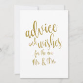 Advies en wenst Gold-betaalbaar huwelijksgeblog Kaart (Voorkant)