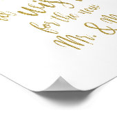 Advies en wenst Gold Glitter 8 x 10 bruiloft Poster (Hoek)