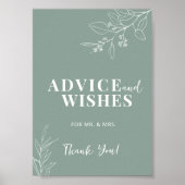 Advies en wenst groene bruiloft Sage Poster (Voorkant)