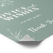 Advies en wenst groene bruiloft Sage Poster (Hoek)