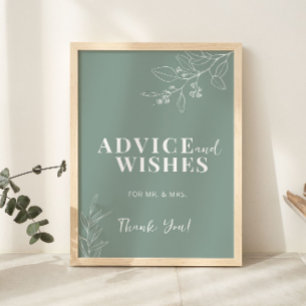 Advies en wenst groene bruiloft Sage Poster