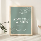 Advies en wenst groene bruiloft Sage Poster