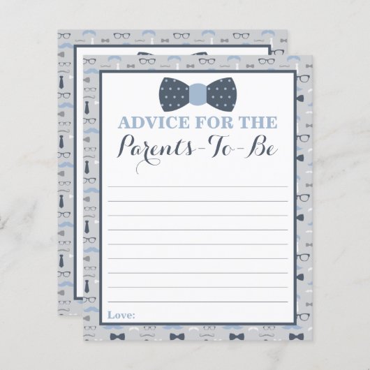 Advies en wenst Kaart, klein Man (Voorkant / Achterkant)