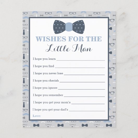 Advies en wenst Kaart, klein Man (Achterkant)