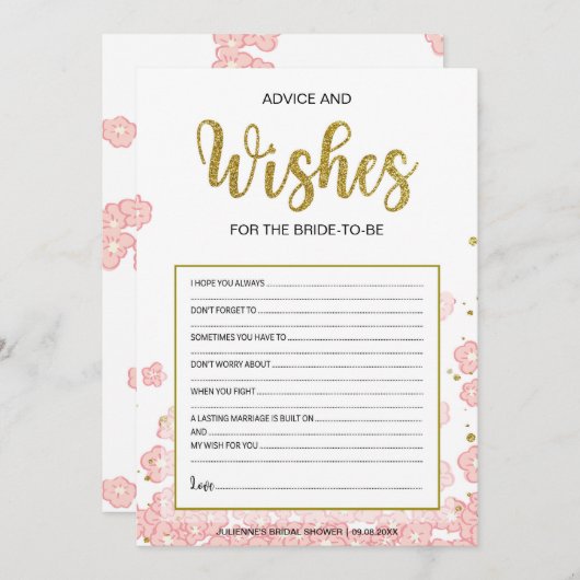 Advies en wenst Kaart voor Vrijgezellenfeest (Voorkant / Achterkant)