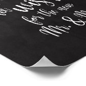 Advies en wenst krijtbord 8x10 bruiloft poster (Hoek)