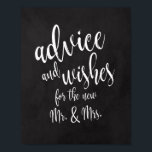 Advies en wenst krijtbord 8x10 bruiloft poster<br><div class="desc">Een elegant huwelijksmerk met een scherpe rand, bevat de tekst "advies en wensen voor de nieuwe Mr. & Mrs." in een geëxtraheerd scriptlettertype voegt de penseelstructuur een spontaan en afspeelbaar gevoel toe. De achtergrondkleur kan aan uw behoeften en voorkeuren worden aangepast. Neem contact met mij op als u een speciaal...</div>