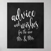 Advies en wenst krijtbord 8x10 bruiloft poster (Voorkant)