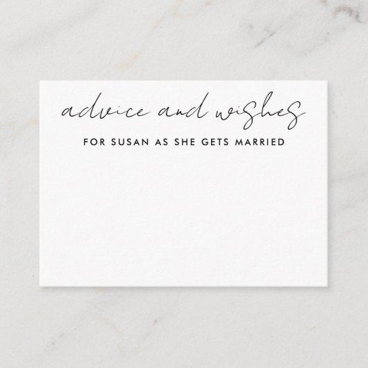 Advies en wenst persoonlijke Kaart (Voorkant)