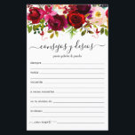 Advies en wenst Spaans<br><div class="desc">Deze eenvoudige, blote, handgeschreven script-lakens van Spaans Advice & Wishes (Consejos y Deseos) met de rozen van de waterverf van de brute bovenaan zijn perfect om vrijgezellenfeest, repetitief diner of huwelijksgasten te laten invullen voor het gelukkige paar. Mensen zullen graag de herinneringen krijgen - ze maken het zo makkelijk om...</div>