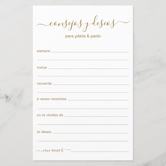 Advies en wenst Spaans (Voorkant)