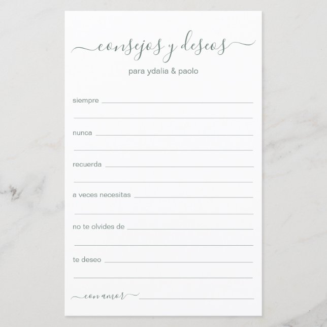 Advies en wenst Spaans (Voorkant)