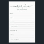 Advies en wenst Spaans<br><div class="desc">Deze eenvoudige, moderne, minimale eucalyptuskleurige handgeschreven script Consejos y Deseos sheets zijn perfect voor je vrijgezellenfeest, repetitief diner of huwelijksgasten die het gelukkige paar invullen. Mensen zullen graag de herinneringen krijgen - ze maken het zo makkelijk om liefhebbende woorden van advies en welwillendheid achter te laten. Ze zullen nog jaren...</div>
