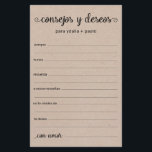 Advies en wenst Spaans<br><div class="desc">Deze eenvoudige, zwarte en witte, rustige, minimale, handgeschreven script Spaans Advice & Wishes/Consejos y Deseos sheets zijn perfect om vrijgezellenfeest, repetitief diner of huwelijksgasten te laten invullen voor het gelukkige paar. Mensen zullen graag de herinneringen krijgen - ze maken het zo makkelijk om liefhebbende woorden van advies en welwillendheid achter...</div>
